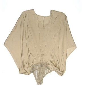 glam Champagne/Tan Bodysuit Top - Size M